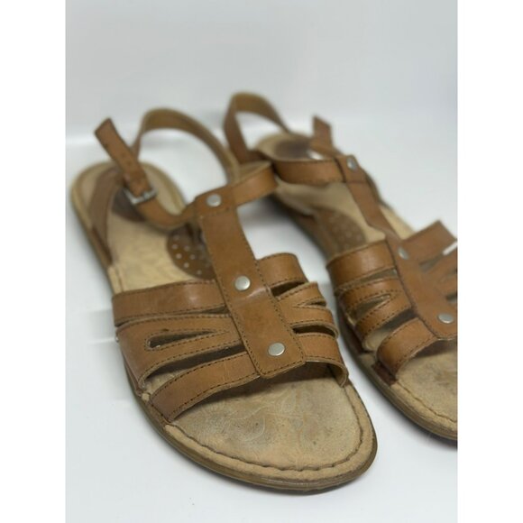 Born BOC Mattie Slingback Flat Leather Sandal Women's 10 Boho Summer Style - Picture 2 of 6